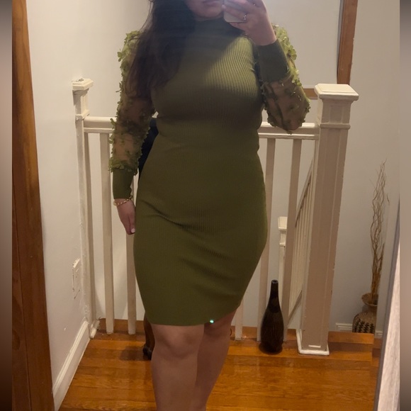 Fashion nova green Ribbed Dress - Picture 5 of 5